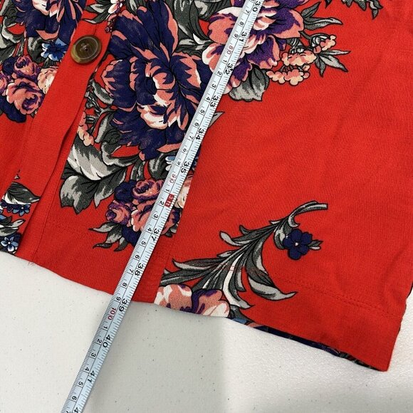 Maeve Anthro Womens Dress 6 Red Caldwell Buttondown Midi Cottagecore Prairie - Picture 8 of 13